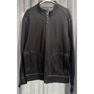 Tommy Bahama Full Zip Sweater Men's‎ Size XL Reversible Long Sleeve Lgt/Drk Gray